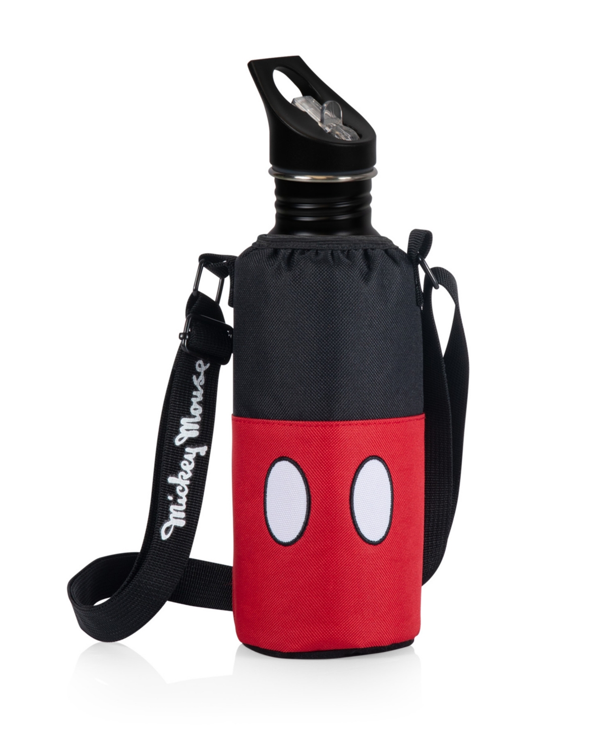 Oniva Disney Mickey Mouse Bottle Cooler Tote Set, 24 Oz. In Black With Red Pattern