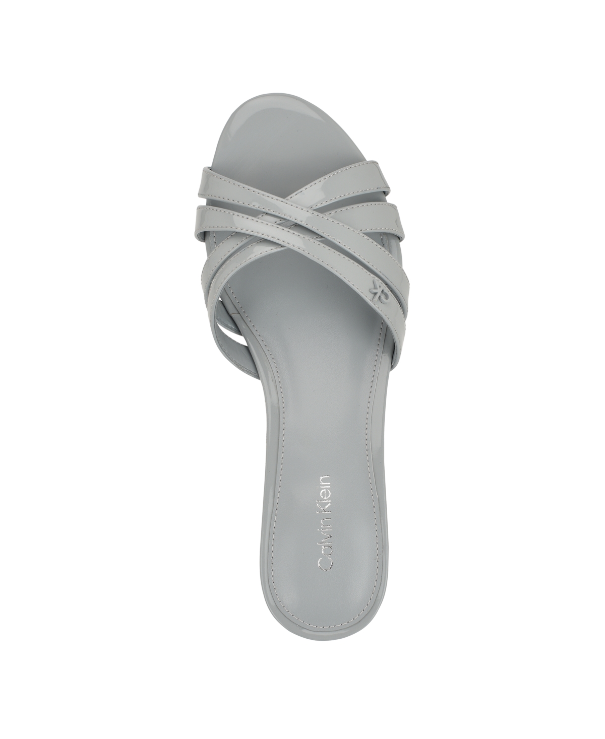 Calvin Klein Gabbie Kitten Heel Slide Sandal In Gray