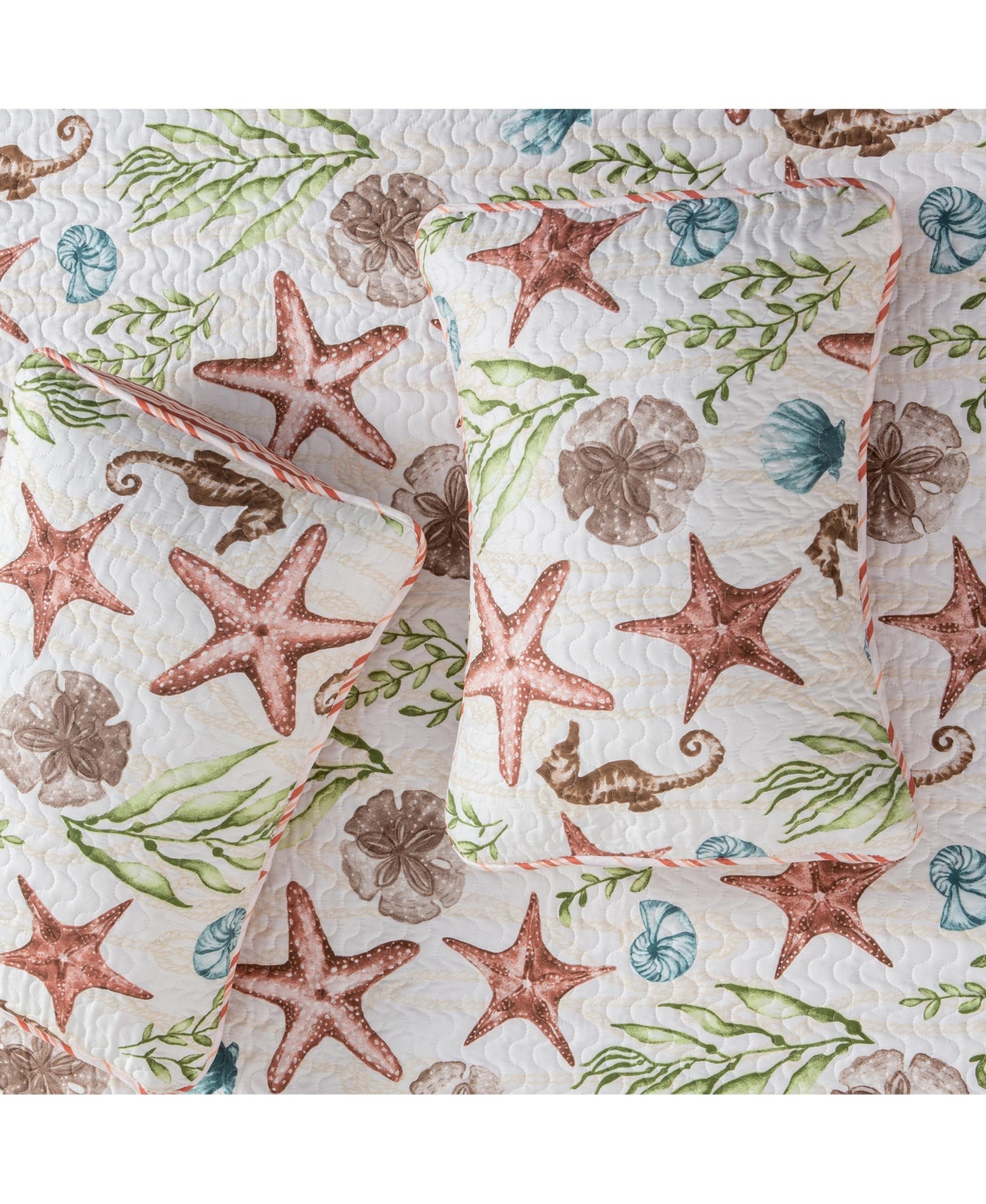 Linery & Co. Watercolor Sea Life Microfiber Quilt Set With Shams