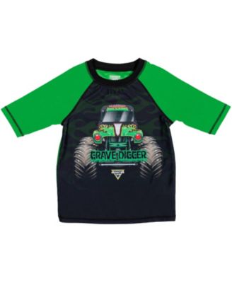 Boys Pullover Rash Guard and Swim Trunks Outfit Set