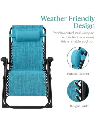 Oversized Zero Gravity Chair, Folding Recliner w/ Removable Cushion, Side Tray