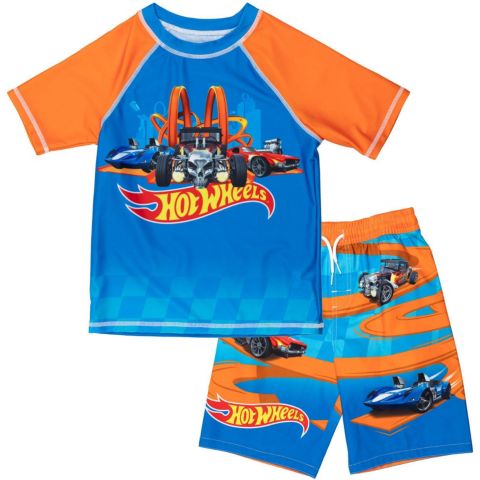 Купальники Hot Wheels Boys 2-Piece Swimwear Rash Guard and Swim Trunks Set