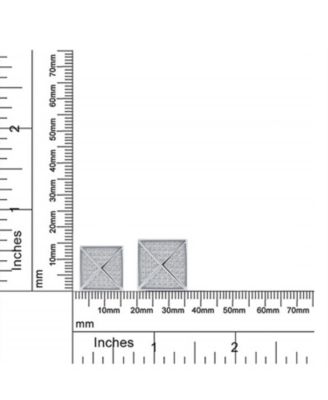 Geometric Square Cubic Zirconia Pave CZ Pyramid Stud Earrings .925 Sterling Silver