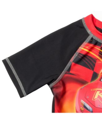 Boys Disney Pixar Lightning McQueen Rash Guard and Swim Trunks Outfit Set