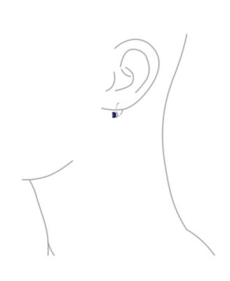 Classic Cubic Zirconia Square Princess Cut Solitaire Square CZ Lever back Earrings Gold Plated .925 Sterling Silver