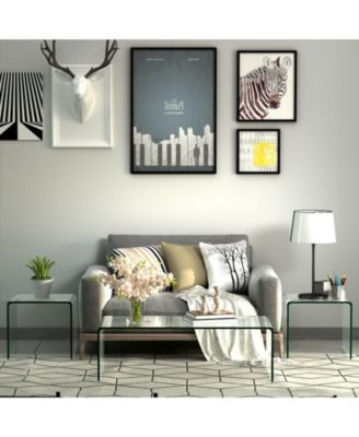 18 x 18 x 16 Inch Tempered Waterfall End Table with non-Slip Pad