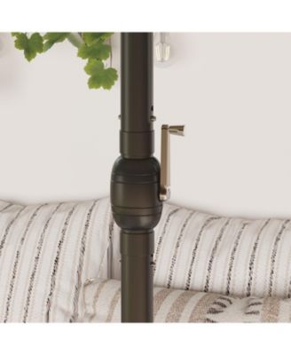 15 ft. Large Market Double Sided Umbrella Outdoor Patio Umbrella in Blue with Crank Handle, for Poolside Lawn Garden