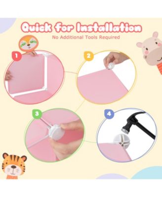 8-Cube Kids Wardrobe Closet with Clothes Hanging Section and Doors