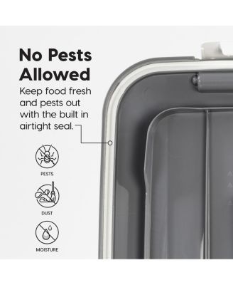 USA 54Lbs Dog Food Storage Container 2-Pack with Wheels, Airtight Lid, 2-Cup Scoop, Gray/Dark Gray