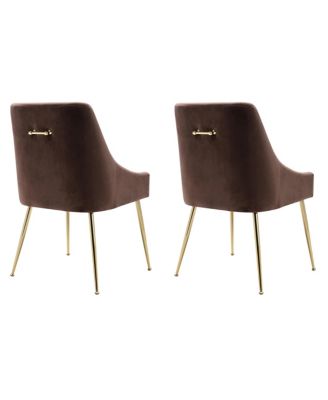 Upholstered Performance Velvet Accent Chair With Metal Leg (Set of 2)