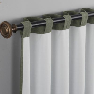 Treviso Linen Blend Magnetic Closure 100% Blackout Back Tab Curtain Panel
