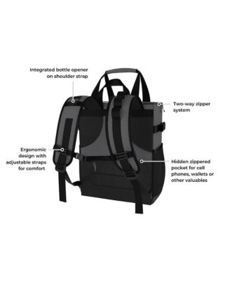 Mini Arctic Mule 24-Can Insulated Backpack Cooler, Water-Resistant Soft Cooler with 16-Hour Ice Retention, Lightweight & Portable with Padded Straps, Wine Bottle Holders & Built-in Bottle Opener for Camping, Beach, Tailgating & Outdoor Travel