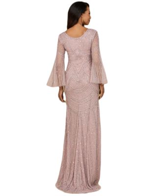 Women's Long Sleeve Beaded Gown