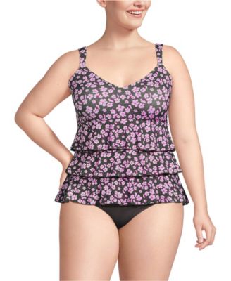 Women's Ruffle Fauxkini One Piece Swimsuit