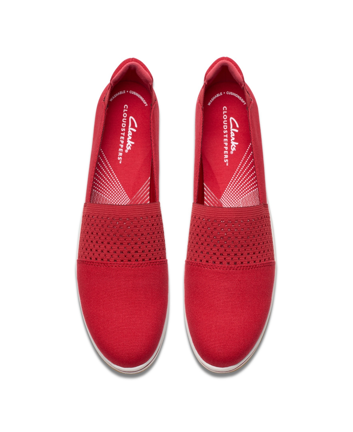Clarks Women's Cloud Steppers Breeze Vibe Flat Shoes In Cherry Textile