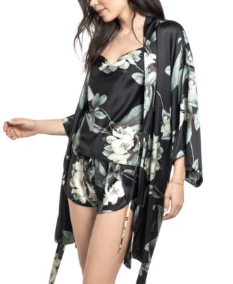 Women's Cosmica Satin Floral Wrap Robe