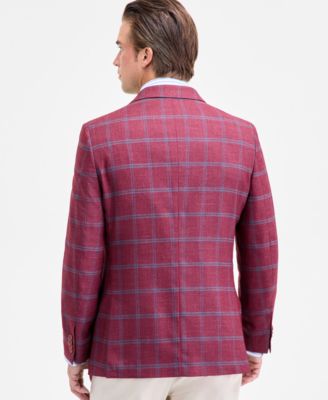 Men's Modern-Fit Blue Windowpane Sport Coat
