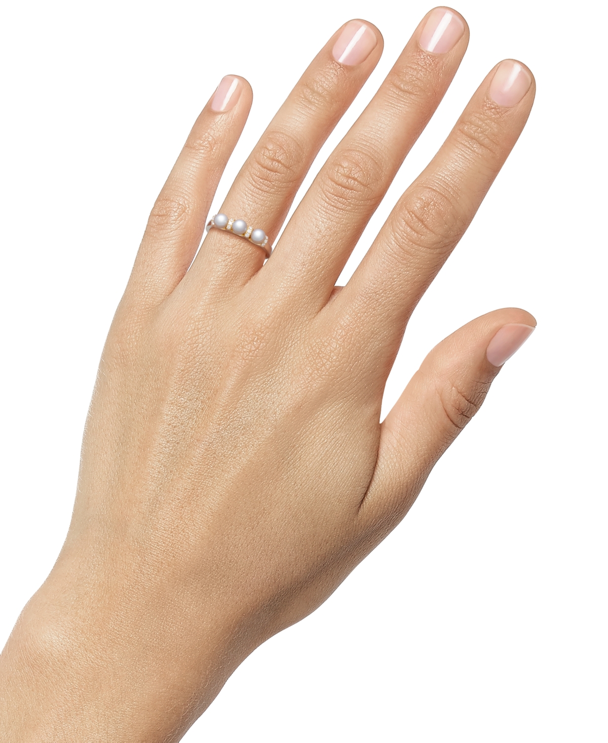 Belle De Mer Cultured Freshwater Pearl (4-5mm) & Diamond (1/10 Ct. T.w.) Ring In 10k Gold