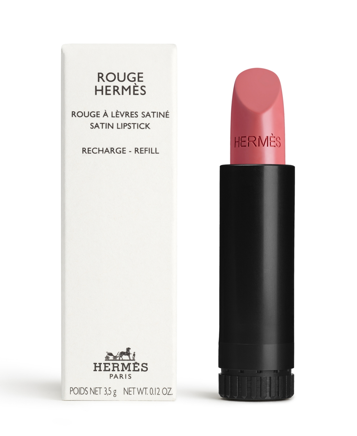 Hermes Rouge  Satin Lipstick Refill In 18 Rose Encens