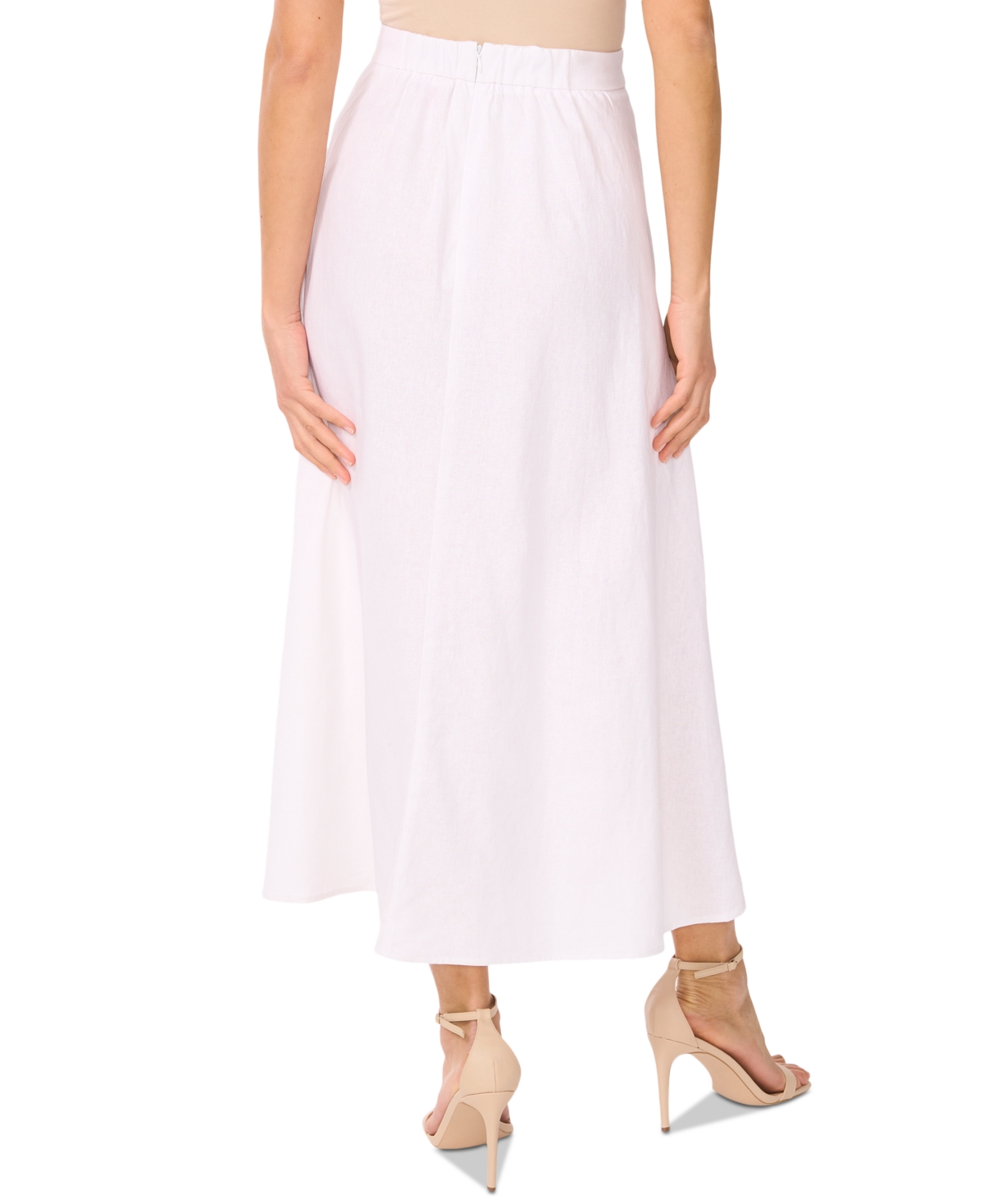 Vince Camuto Linen Blend Maxi Skirt In Ultra White