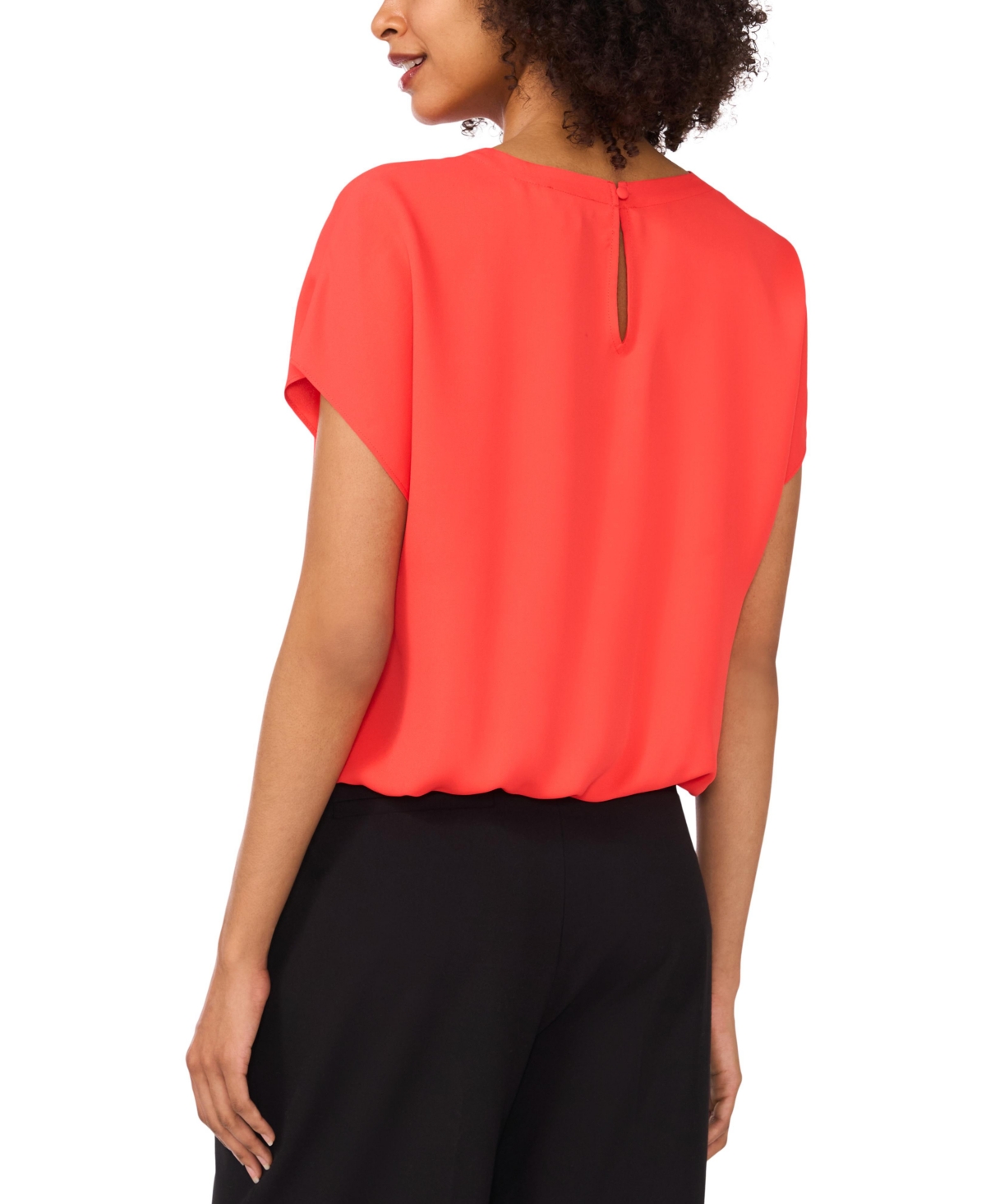 Vince Camuto Women's Short-sleeve Tie-hem Top In Cayenne