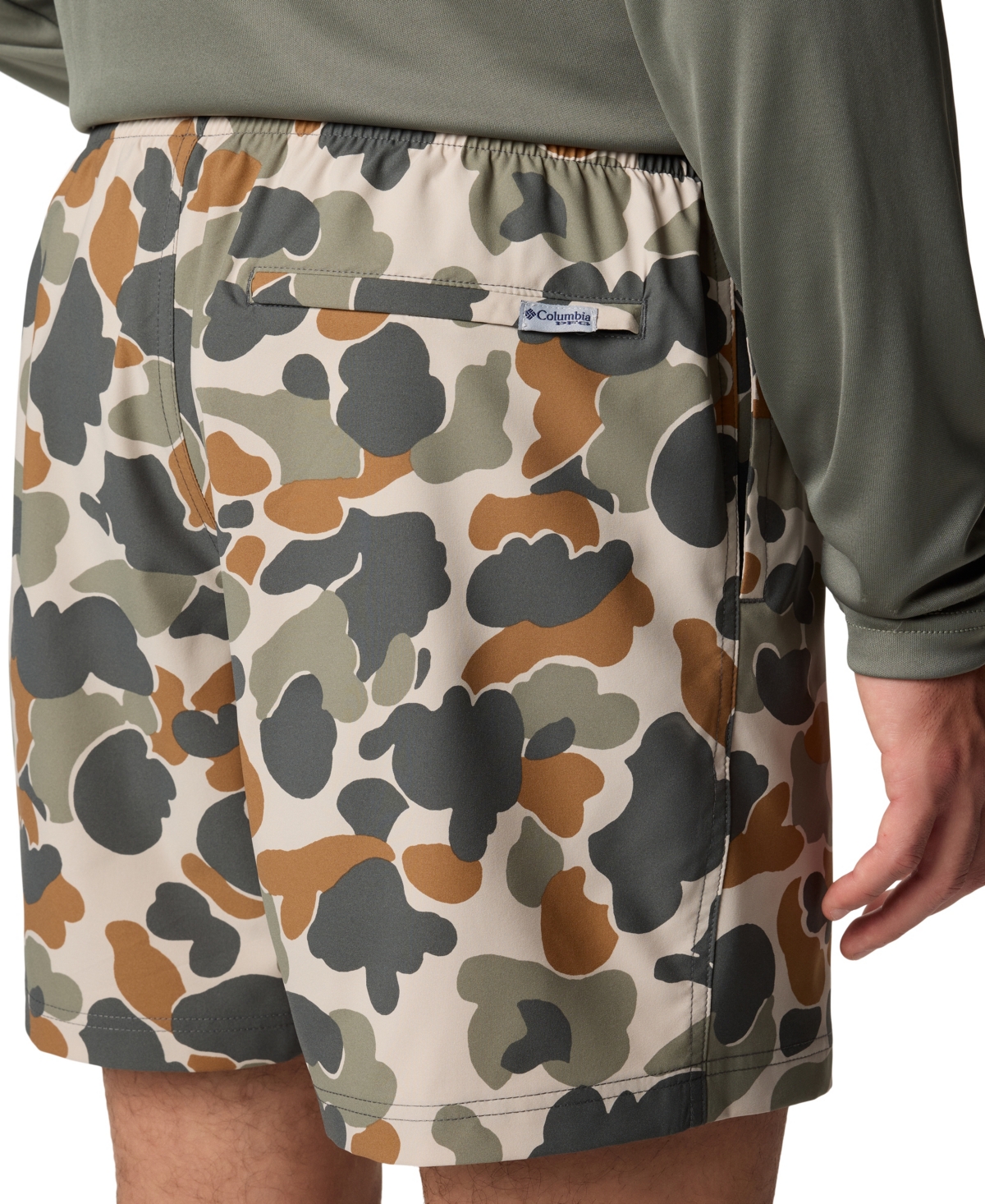 Columbia Men's Pfg Rambler Printed Water Short In Fossil Del