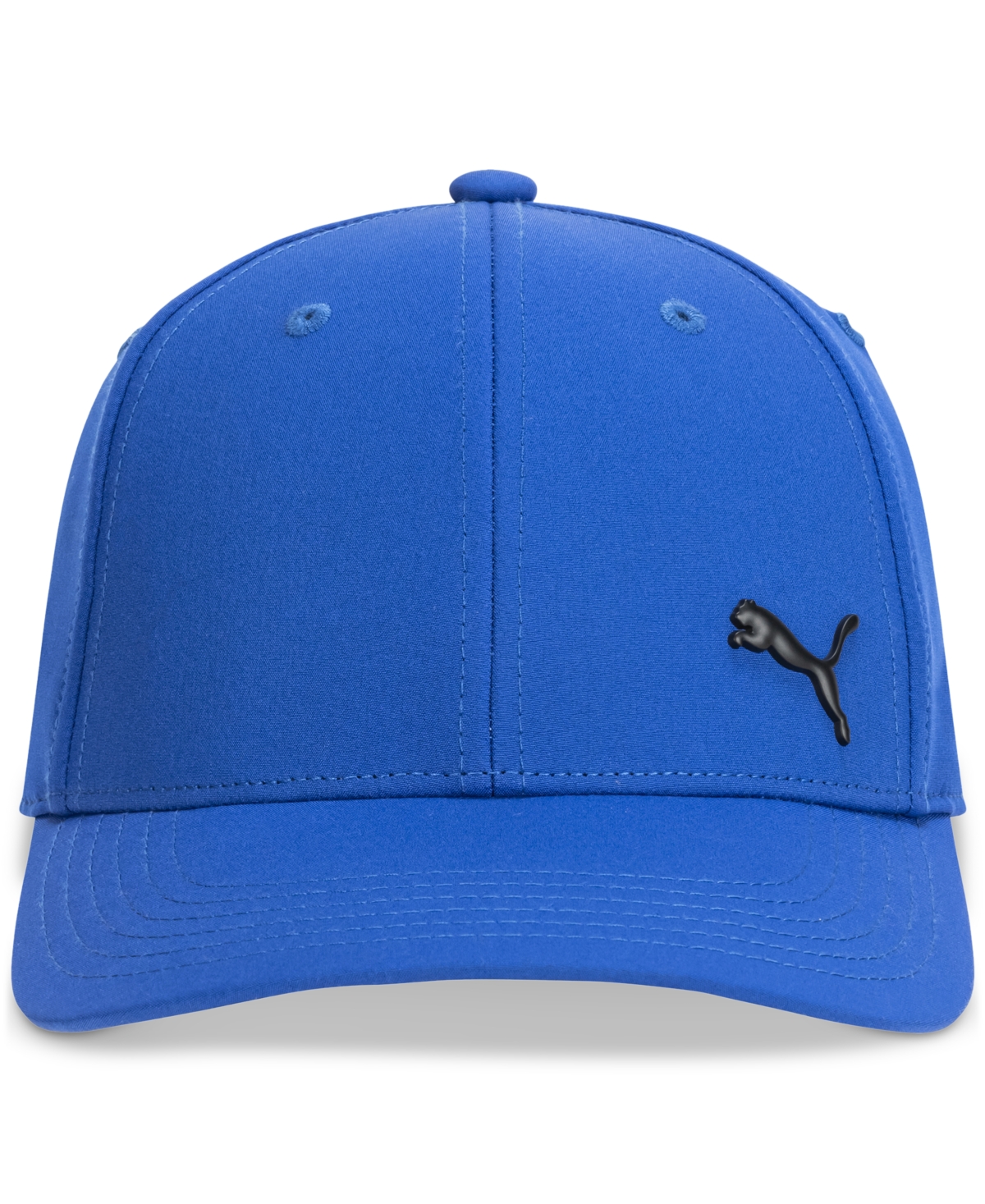 Men's Alloy Solid Color Cat Logo Stretch Fit Cap - Blue