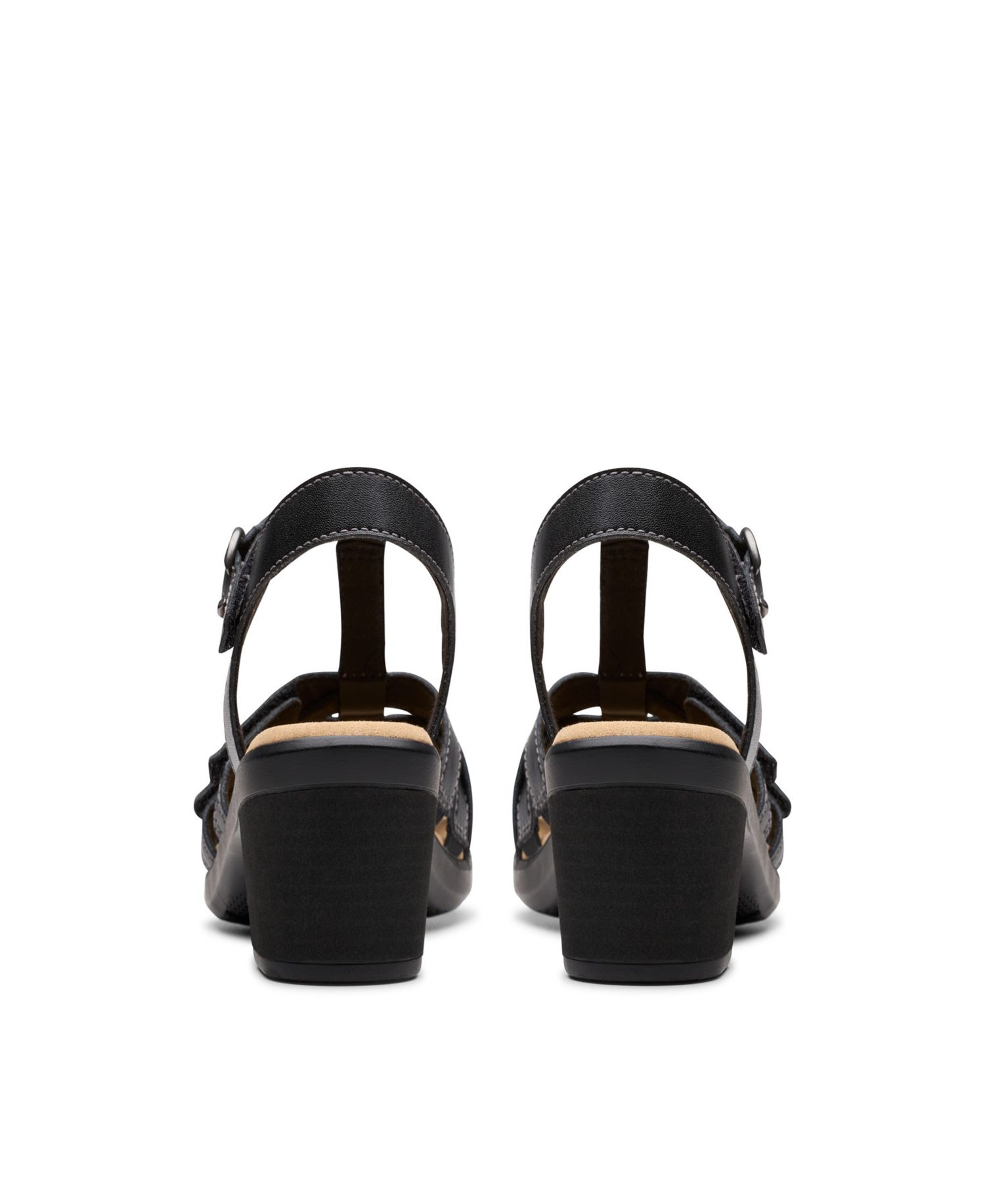 Emily2 Rose Leather Block Heel Sandals