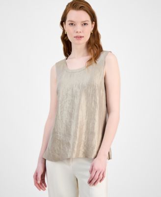 売れ筋商品|||カスパー カットソー トップス レディース Women's Shimmer Twill Scoop-Neck Sleeveless Top, Regular & Petite Sizes Hazelwood Multi Kasper Women's Shimmer Twill Scoop-Neck Sleeveless Top