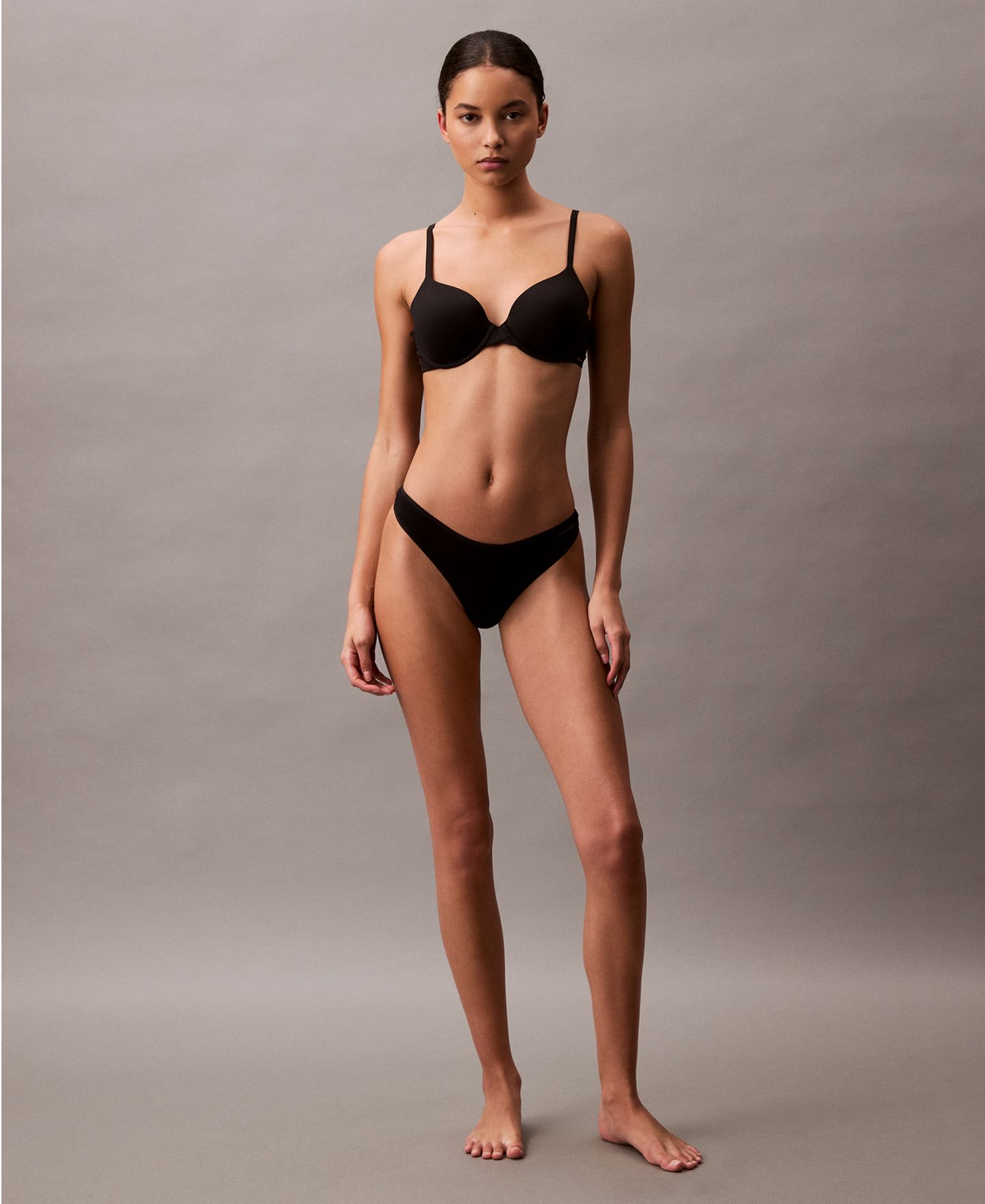 Трусы-стринги Ideal, хлопок — Calvin Klein, цвет: Чёрный — фото 5