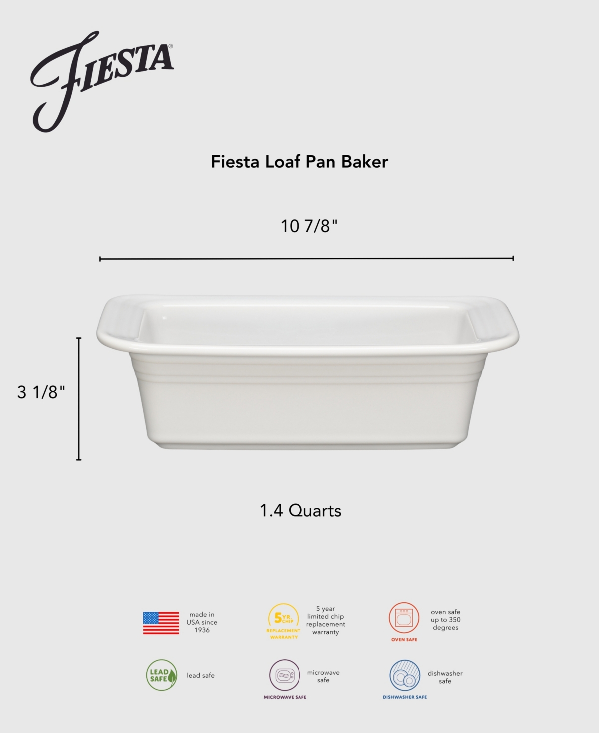 Fiesta Linen Loaf Pan Baker, 1.4 Qt In Brown
