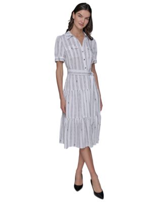 KARL LAGERFELD PARIS - Women's Striped Shirtdress