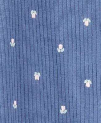 Baby Girls Mini Floral Ribbed Sleep & Play Pajamas