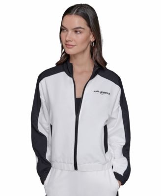 KARL LAGERFELD PARIS - Women's Mock-Neck Colorblocked Jacket