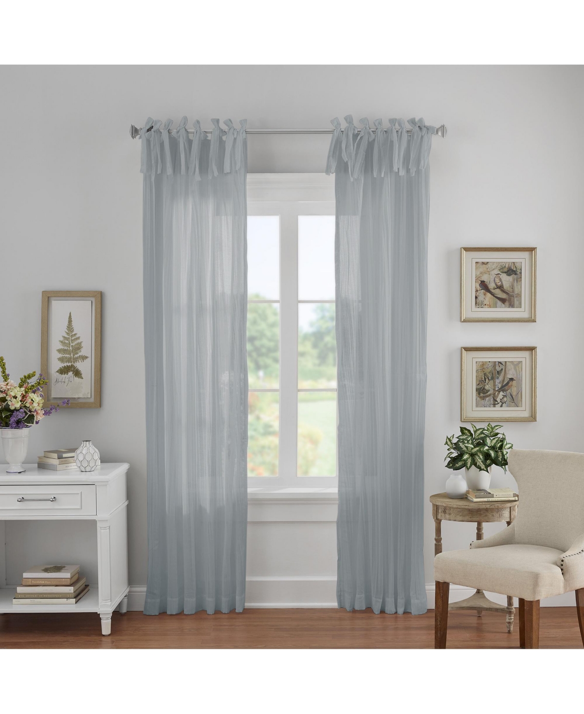 Jolie Semi-Sheer Tab Top Window Curtain - Blush