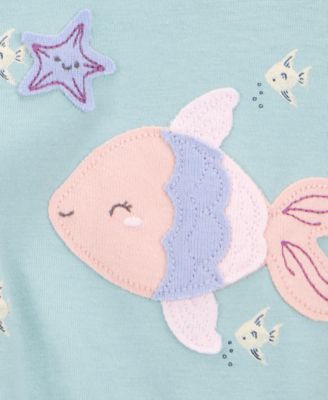 Baby Girls Cotton Snap-Up Romper