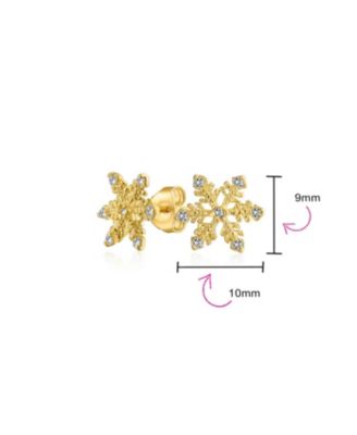Petite Snowflake CZ Stud Earrings in Sterling Silver