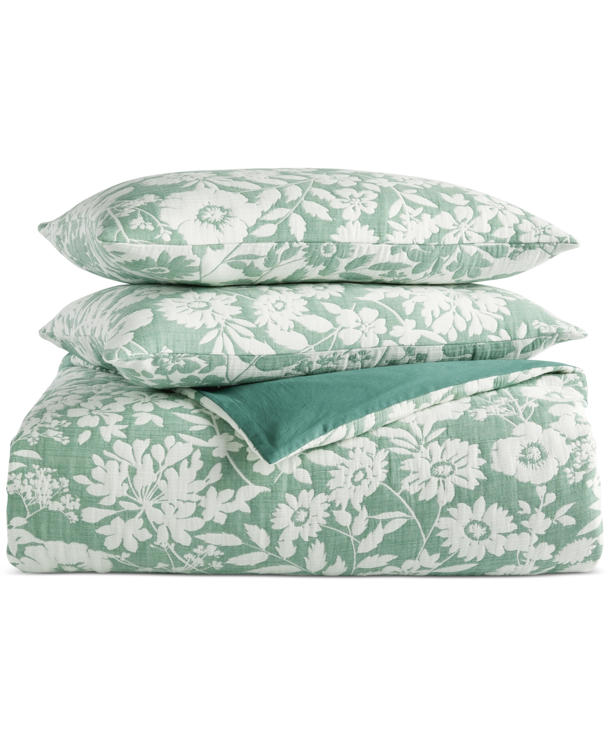 Charter Club Silhouette Floral 3-Pc. Duvet Cover Set, King, Exclusively at Macy's