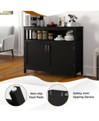 Kitchen Buffet Server Sideboard Storage Cabinet with 2 Doors and Shelf
