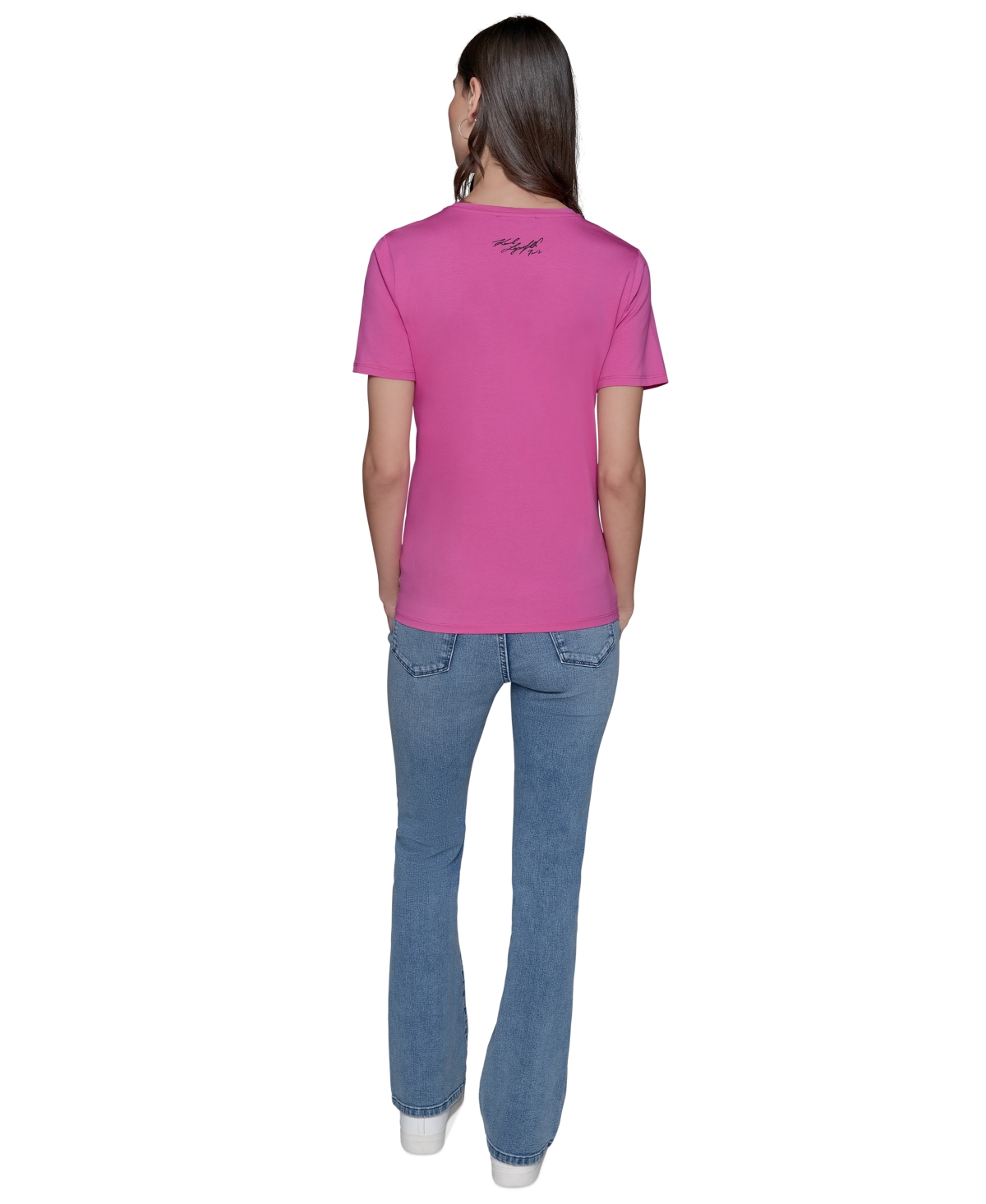 Shop Karl Lagerfeld Women's Pickle Ball Graphic T-shirt In Hot Summer Pink