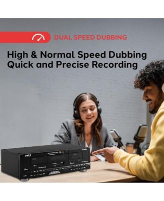 Dual Cassette Deck - High-Speed Dubbing & Mixtape Recorder - PT649D