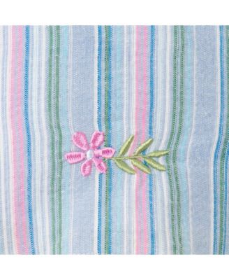 Toddler Girls Toddler/Child Blue Striped Woven Dress w/Floral Hem
