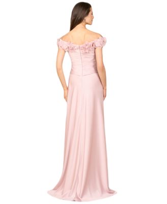 Women's Off Shoulder Satin Gown