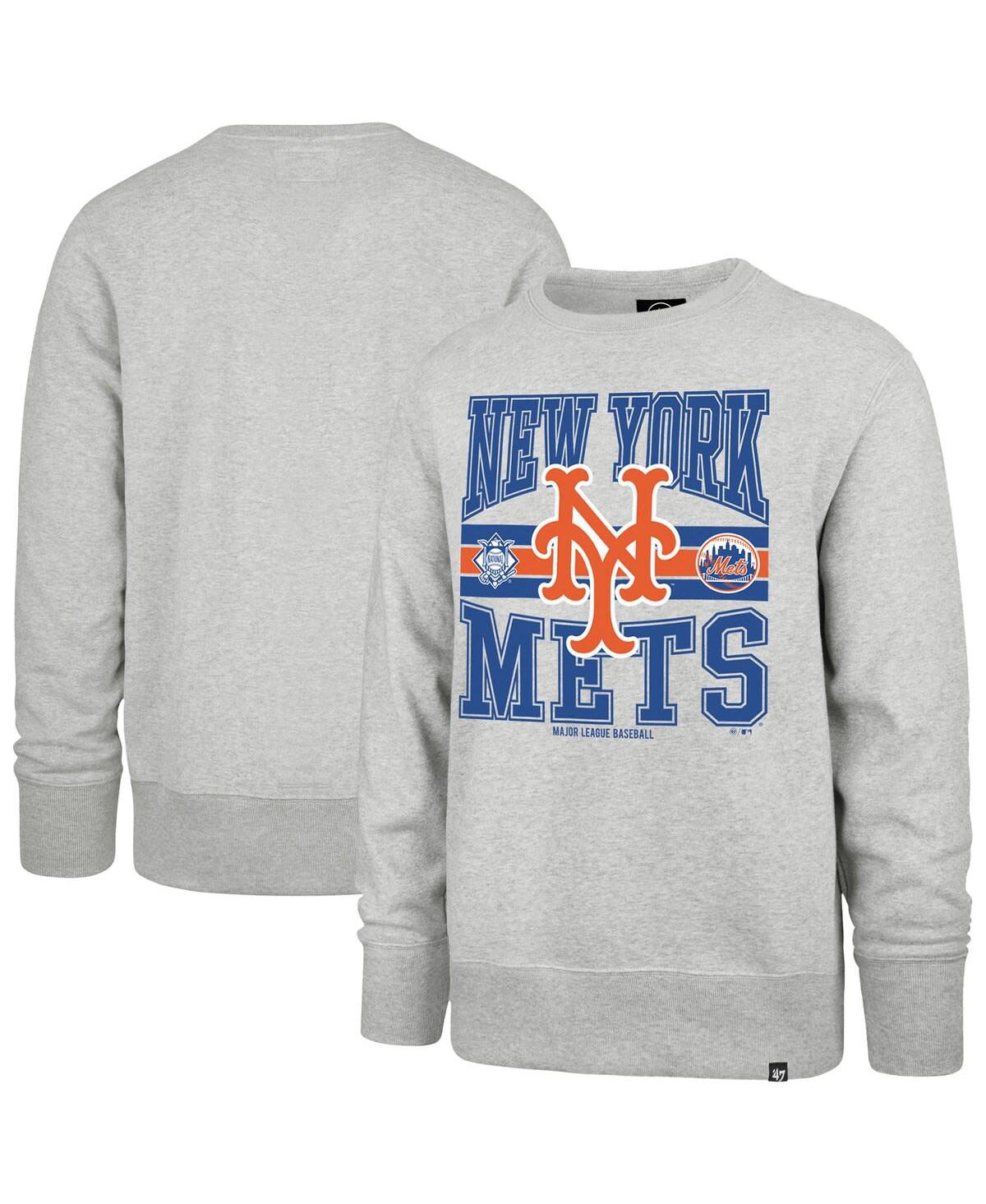 Men's Gray New York Mets Letters Headline Pullover Sweatshirt - Gray