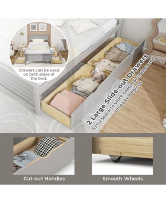 Twin Size Bed Frame with Storage Drawers