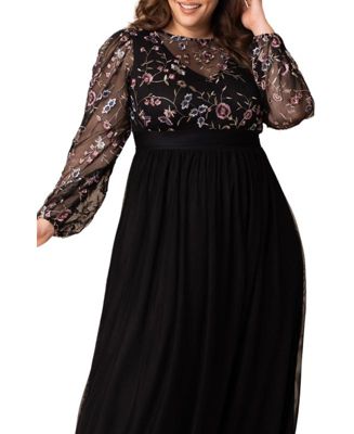 Plus Size Eternal Embroidered Bodice Evening Gown