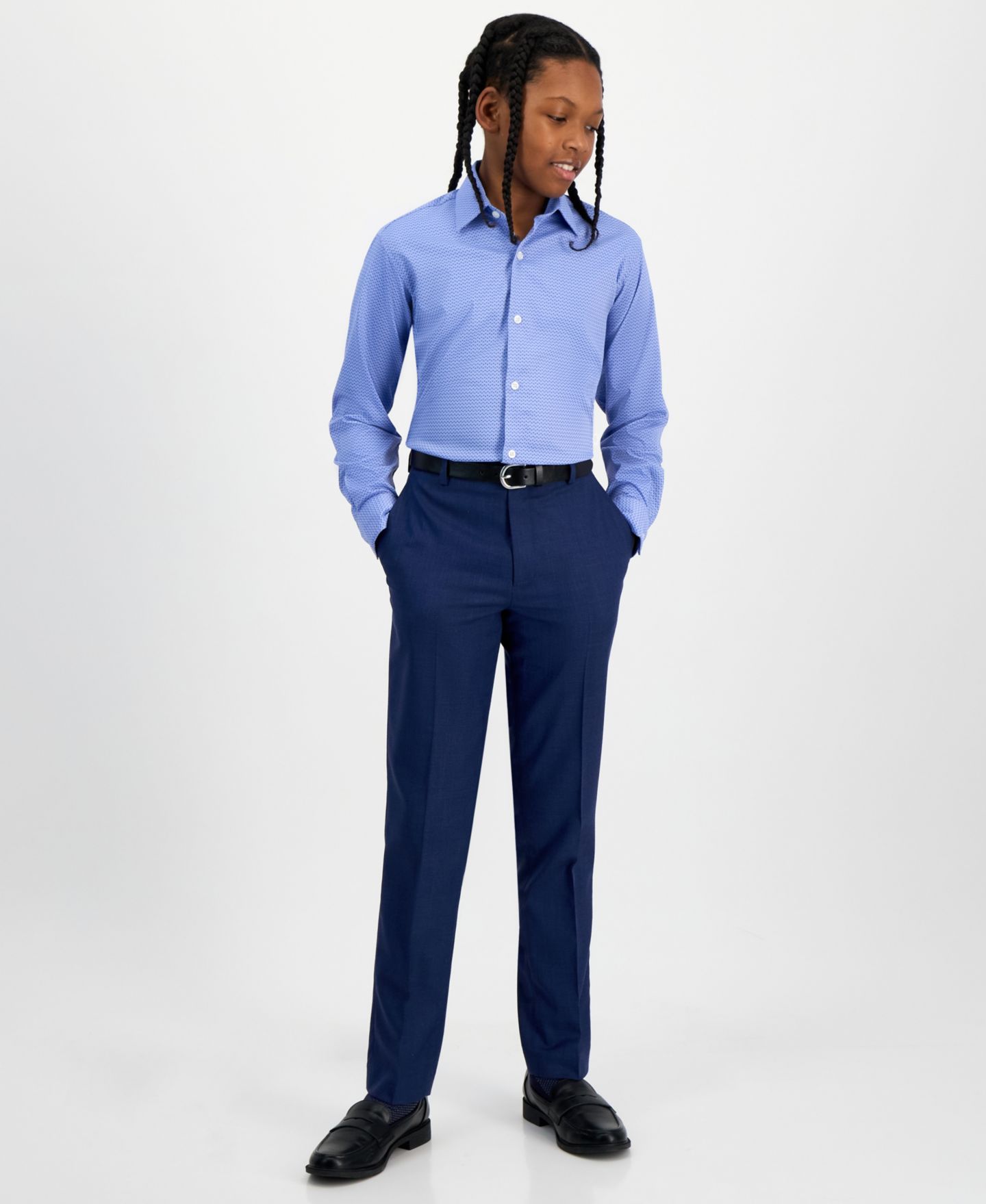 Рубашка Andrew Marc Classic Button Down Shirt для мальчиков — фото 3
