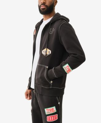 Men's Patch Big T Zip Hoodie