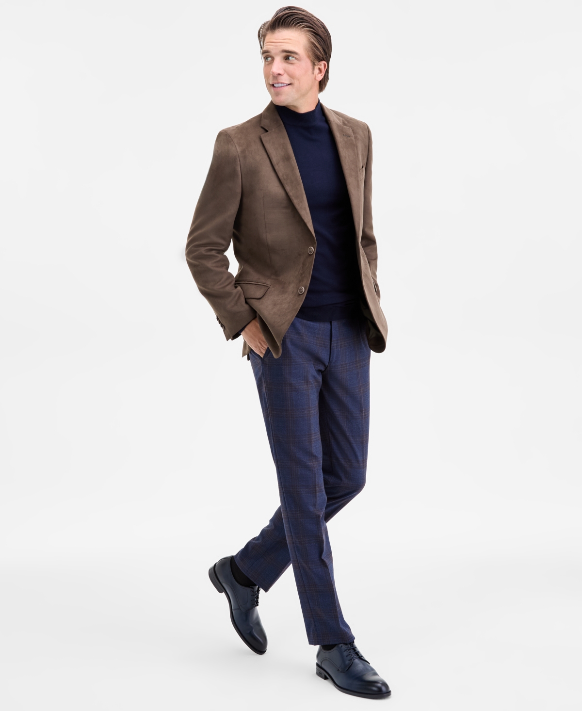 Nautica Men's Modern-fit Faux-suede Sport Coat In Brown