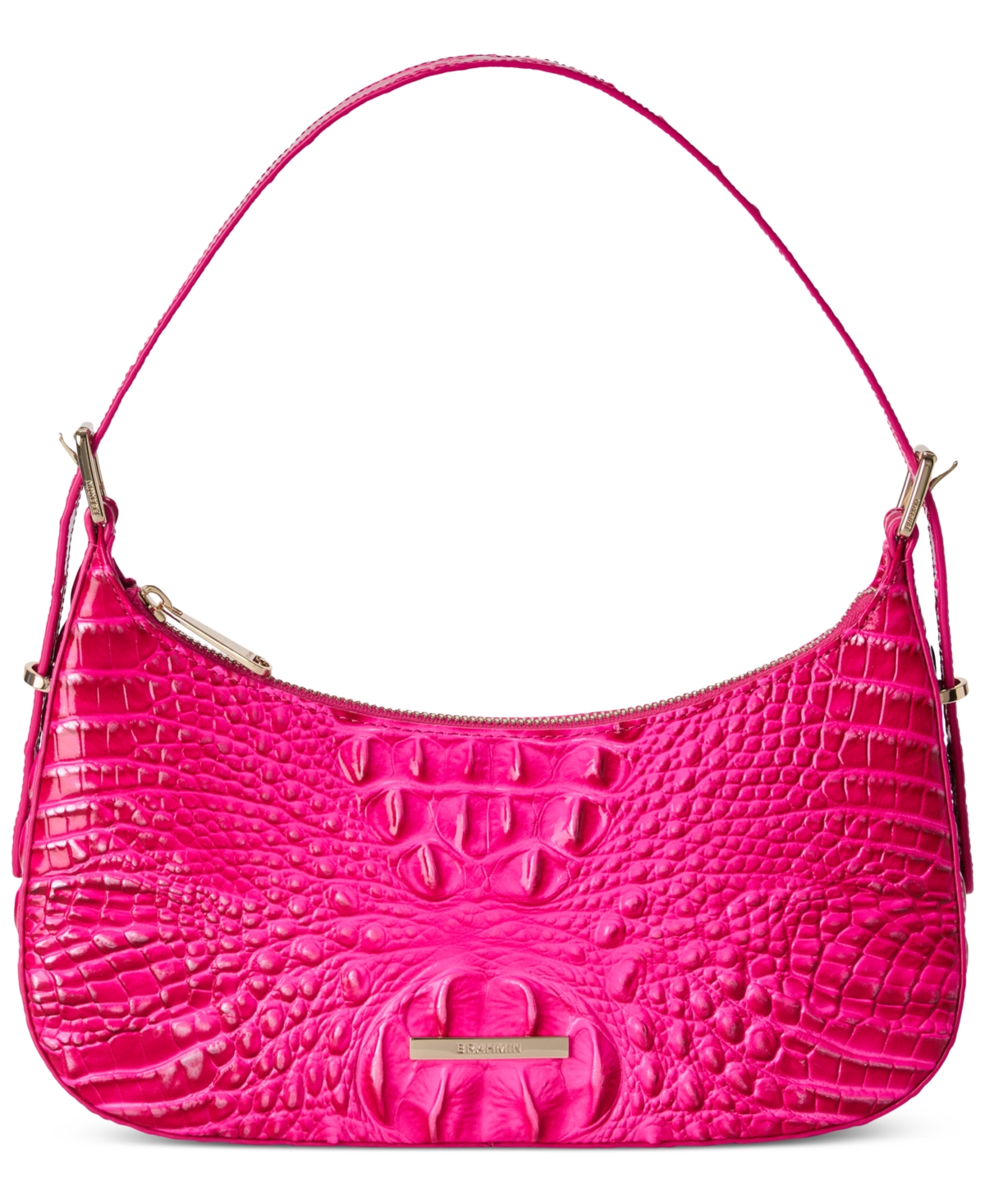 Brahmin Kyrie Croc Embossed Leather Shoulder Bag In Affection